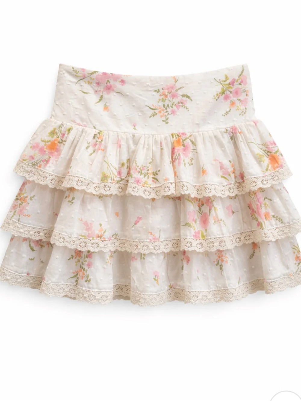 Katie J NYC Melody Lace floral mini skirt in Junior sizing.